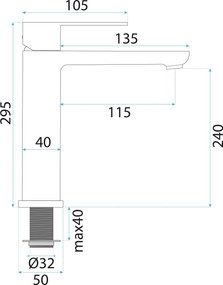 Смесител за баня Rea Logan Brush Nickel