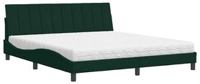 3208613 vidaXL Легло с матрак Hanko, тъмнозелено, 180x200 см, кадифе