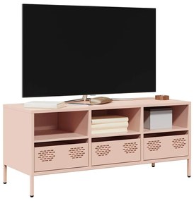 851323 vidaXL ТВ шкаф, розов, 101,5x39x43,5 см, студеновалцувана стомана