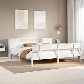 3321781 vidaXL Легло с етажерка за книги, без матрак, 180x200 см, бор масив