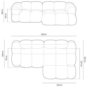 Бежов ъглов диван (десен ъгъл) Loretto – Cosmopolitan Design