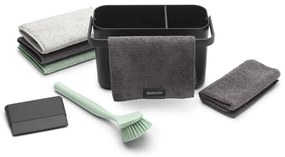 Тъмносив комплект за миене на съдове от рециклирана пластмаса SinkSide – Brabantia