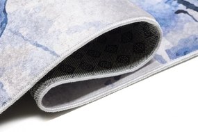 Обикновен бял и син килим с абстрактен модел Ширина: 140 см | Дължина: 200 см