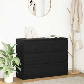 3328499 vidaXL Сайдборд, Черен дъб, 100x35x76 см, инженерно дърво