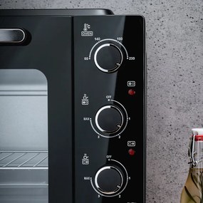 Втора ръка: Готварска печка с керамичен плот Oliver Voltz OV51441E45, 4300 W, 45L, 90-230C, Вентилатор, Осветление, Черен