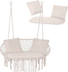 Възглавници за висящ стол, щъркелово гнездо за 2 души Сив