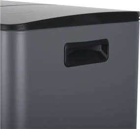 Тъмносиво стоманено кошче за боклук 2x20 l за рециклиране с педал Aliya – Spirella