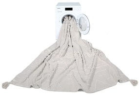 Бял ръчно изработен памучен килим подходящ за пране 200x300 cm Tribu Natural – Lorena Canals