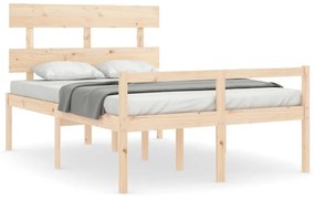 3195321 vidaXL Легло за възрастни с табла, Small Double, масивно дърво