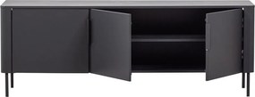 Матово черна маса за телевизор от масивен бор 154x56x44 cm Gunnar – WOOOD