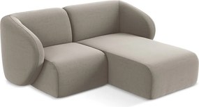 Светлокафяв кадифен ъглов диван (десен ъгъл) Lani – Makamii