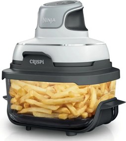 Фритюрник с горещ въздух 4в1 Ninja CRISPi FN102EU, 1700W, 3.8 + 1.4 л, 70-185°C, TempWare, Керамични плочи, Без PFAS, Преносим дизайн, Бял