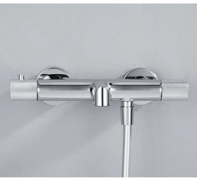 Стенна батерия за вана в лъскаво-сребрист цвят (2 изхода) Solaris – Sapho