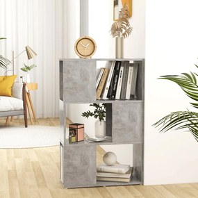 809075 vidaXL Библиотека, бетонно сива, 60x24x94 см, инженерно дърво