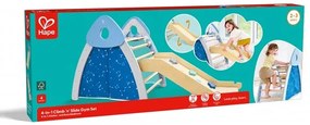 Дървен комплект, Hape, 4 в 1 Комплект за катерене и пързаляне, 176.28 x 52.5 x 79.25 см