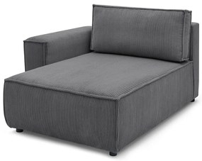 Тъмносив модул за диван от велур, ляв ъгъл Nihad modular - Bobochic Paris