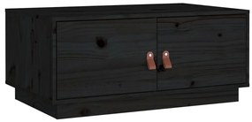 818254 vidaXL Кафе маса, чернa, 80x50x35 см, борово дърво масив