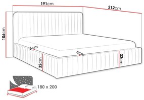 Тапицирано легло Caniko-Gkri-180 x 200 см