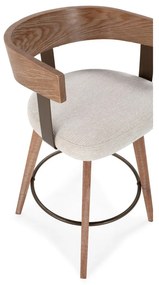 Кремави/в естествен цвят тапицирани бар столове в комплект с подлакътници 2 бр. Ilia – MOME