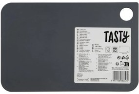 Дъска за рязане Tasty 678357, 24.5x16 см, Отвор за закачане, Пластмаса, Сив