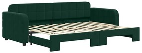 3196924 vidaXL Канапе с изтеглящо легло тъмнозелено 80x200 см кадифе