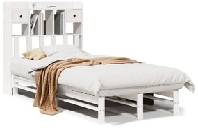 3323951 vidaXL Легло с етажерка за книги, без матрак, 90x200 см, бор масив