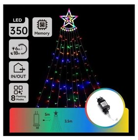 Aigostar - LED RGBY Външна коледна украса 350xLED/6W/230V 3,5m IP44