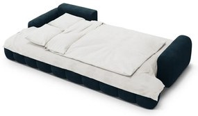 Кадифен сгъваем/с място за съхранение ъглов диван в петролен цвят (ляв ъгъл) Linz – Cosmopolitan Design