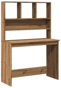 855835 vidaXL Бюро с рафтове, дъб артизан, 102x45x148 см, инженерно дърво