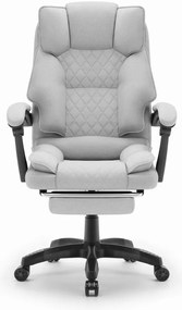 Ергономичен офис стол HC-1031 с поставка за крака - сив