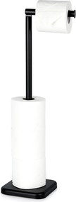 Свободностоящ WC сет с държач за тоалетна хартия, черна 56см