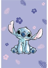 Лилаво бебешко одеяло от микрофланела 100x150 cm Lilo and Stitch – Jerry Fabrics