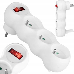 Разклонител с ключ, 3 гнезда