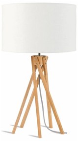 Настолна лампа с бял абажур и бамбукова конструкция Kilimanjaro - Good&amp;Mojo