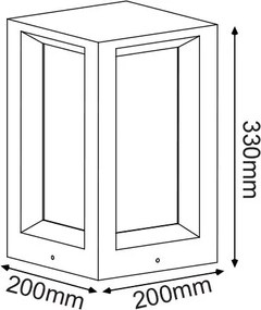 Градинска колона Soli Square-бял-височина: 33 См.