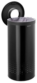 Кош за пране Brabantia 1008916, 35 л, Пластмасов капак, Пълнене без отваряне, Вентилационни отвори, Черен
