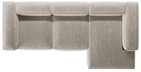 Бежов ъглов диван от рипсено кадифе (десен ъгъл) Bergano – Cosmopolitan Design