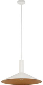 Пендел CAPRI 1xE27/15W/230V Ø 50 см бял/меден