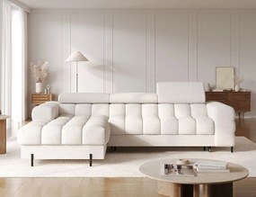 Ъглов диван Freyia-Бял-Ляв
