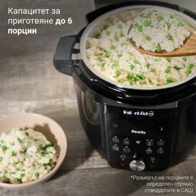 Мултикукър Instant Pot Plus 60 WiFi, 1000W, 5.7 л, 9 програми, WiFi управление, LCD дисплей, Неръждаема стомана, Черен