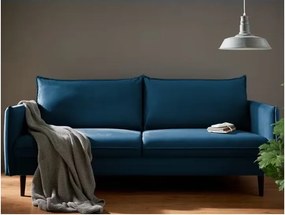 Тъмносин кадифен диван 203 cm Juli – Ropez