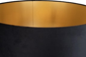 Подова лампа златиста с черен абажур и златист интериор 50 см - Linden