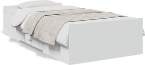 3280349 vidaXL Рамка за легло, с чекмеджета, без матрак, бяла, 75x190 см