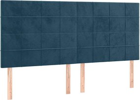 3116396 vidaXL Табла за легло, тъмносиня, 180x5x118/128 см, кадифе