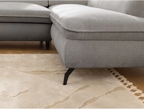 Светлосив шенилов ъглов диван (десен ъгъл L форма) Marbeya – Ropez