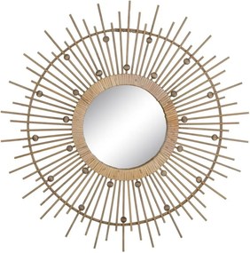 Стенно огледало бамбуково ø 70 cm Sol – Ixia