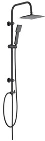 Матово черен душ комплект от неръждаема стомана 101 cm Cuadro - Wenko