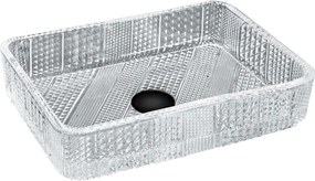 Mexen Akra стъклена мивка върху плот 46 x 33 см, прозрачна - 24024600