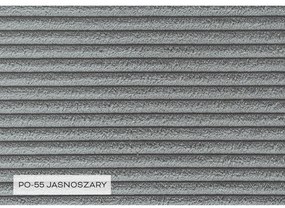 Светлосив разтегателен ъглов диван от рипсено кадифе (десен ъгъл/"U" форма) Brave Dave – Miuform