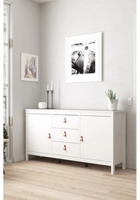 Бял нисък скрин 151x80 cm Madrid – Tvilum